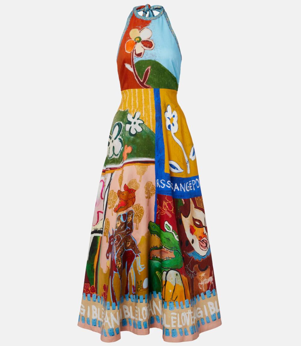Alemais mlak halter midi dress
